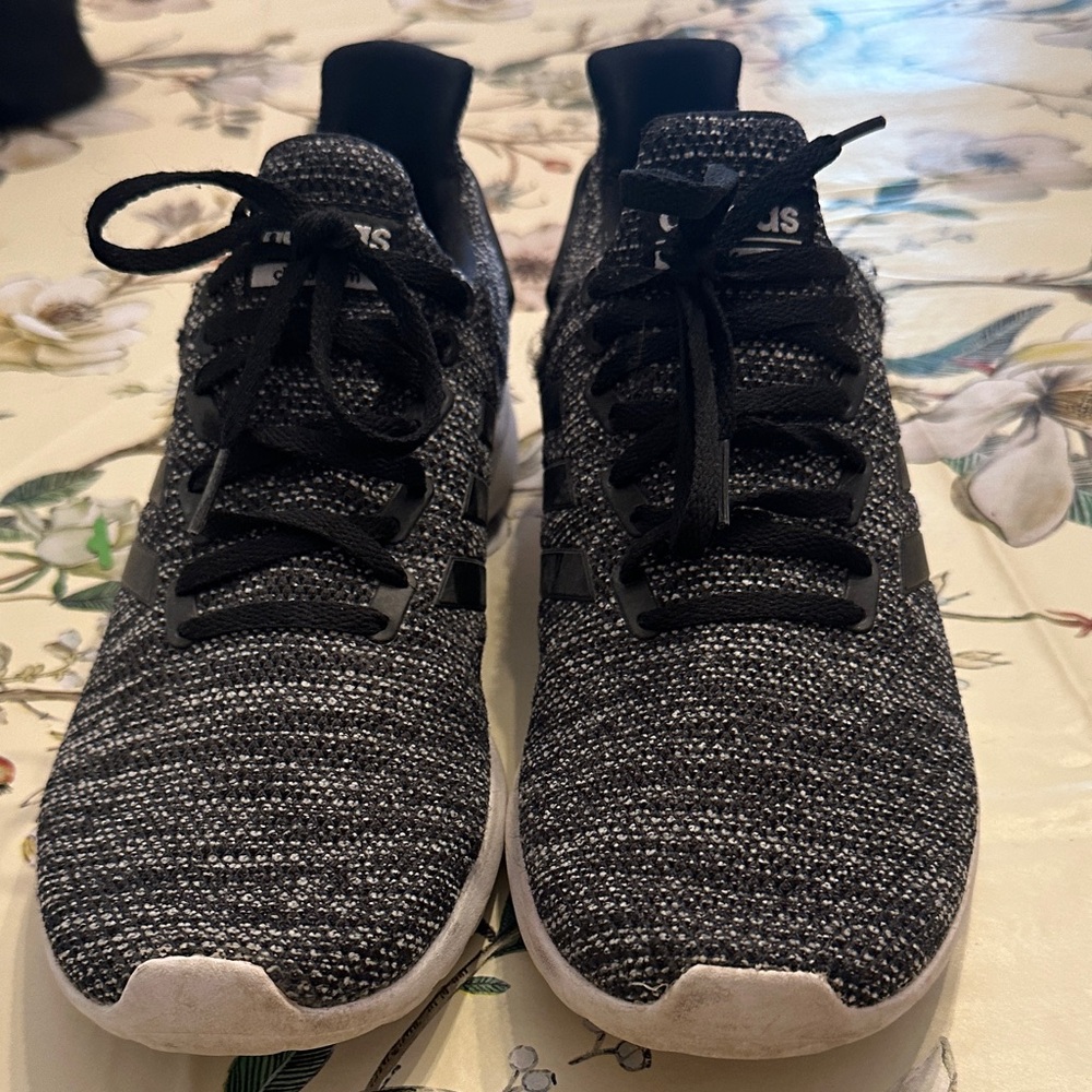 Black and White Knit Adidas Ortholite Sneakers9 1/2